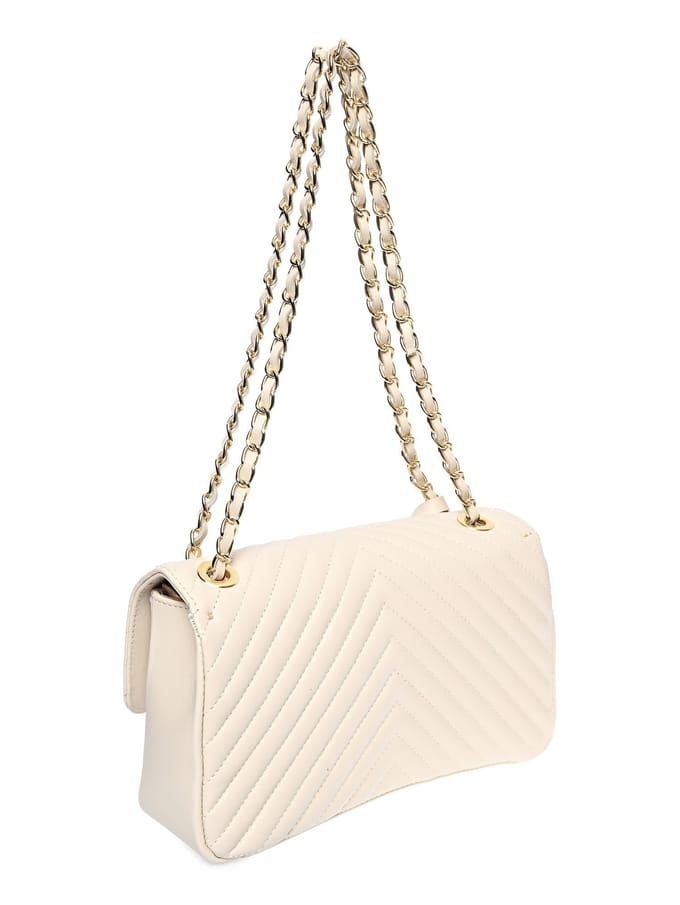 Roberta M Beige Rundleer Tas