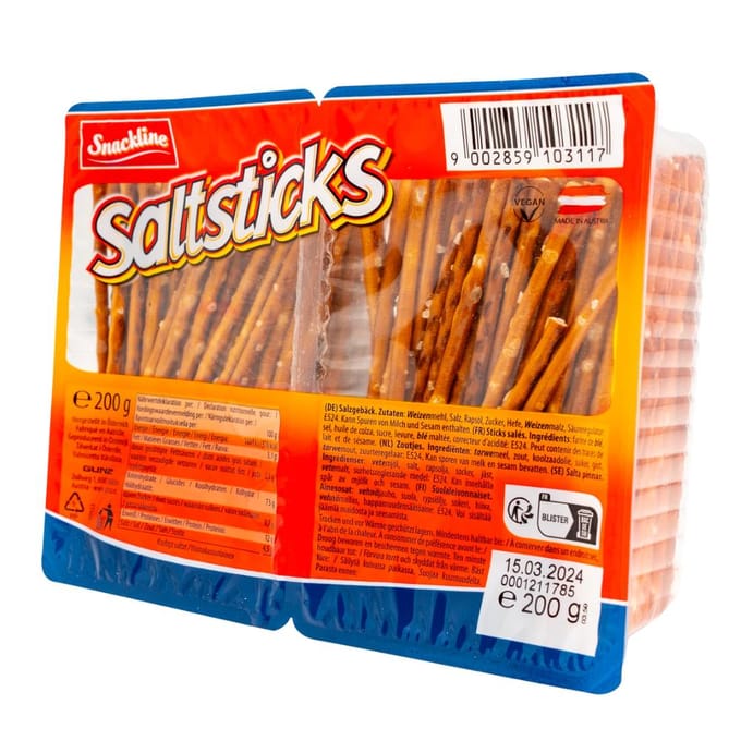 Snackline Bâtonnets Salés Double Pack 200 g