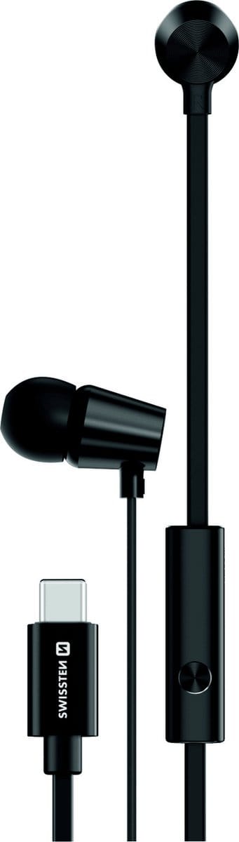 Swissten YS500 In-Ear Bluetooth Oordopjes - USB-C aansluiting - Zwart