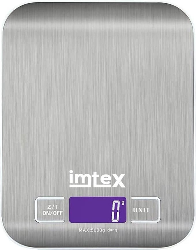 IMTEX Digitale Precisie Keukenweegschaal - Tot 5000 Gram - Zilver