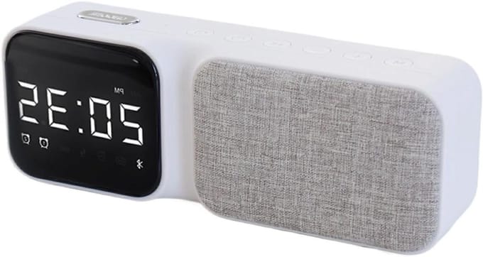 Dubbel Alarm - Nachtklok Speaker - Wakker Worden - Verstelbaar Display - 280 Gram - Wit