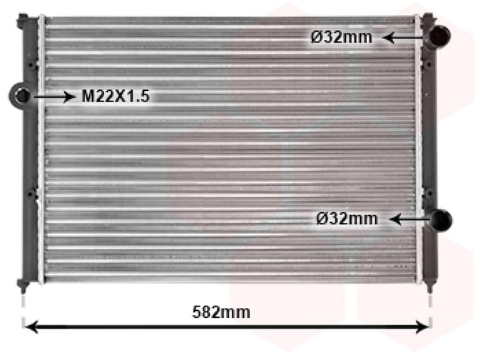 Van Wezel - RADIATOR VOOR VW PASSAT B3 1988-1993 3A0121253