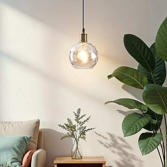 LumenXL 1-lichts hanglamp Lotte - cognac glas - bolling