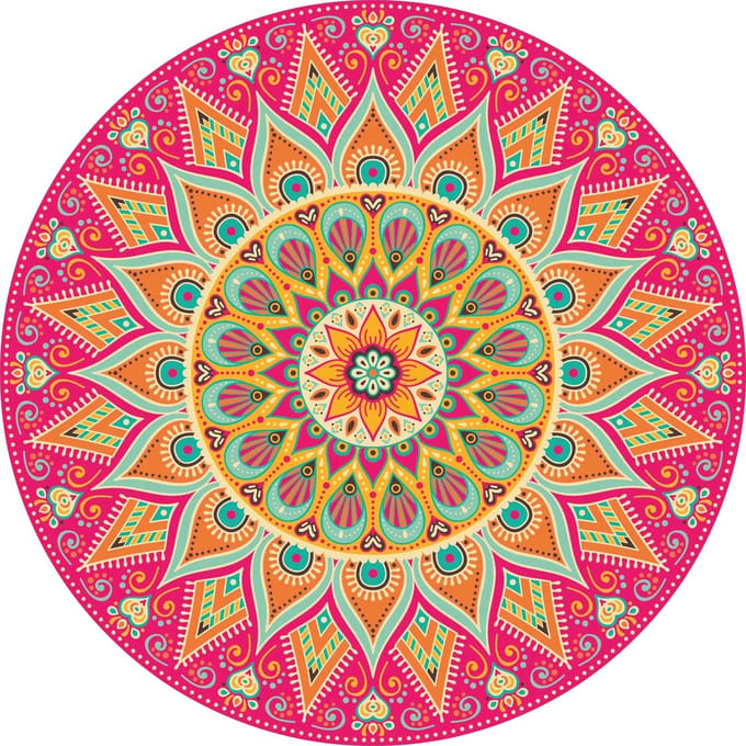 Placemat vinyl |Mandala koraal | 4 stuks