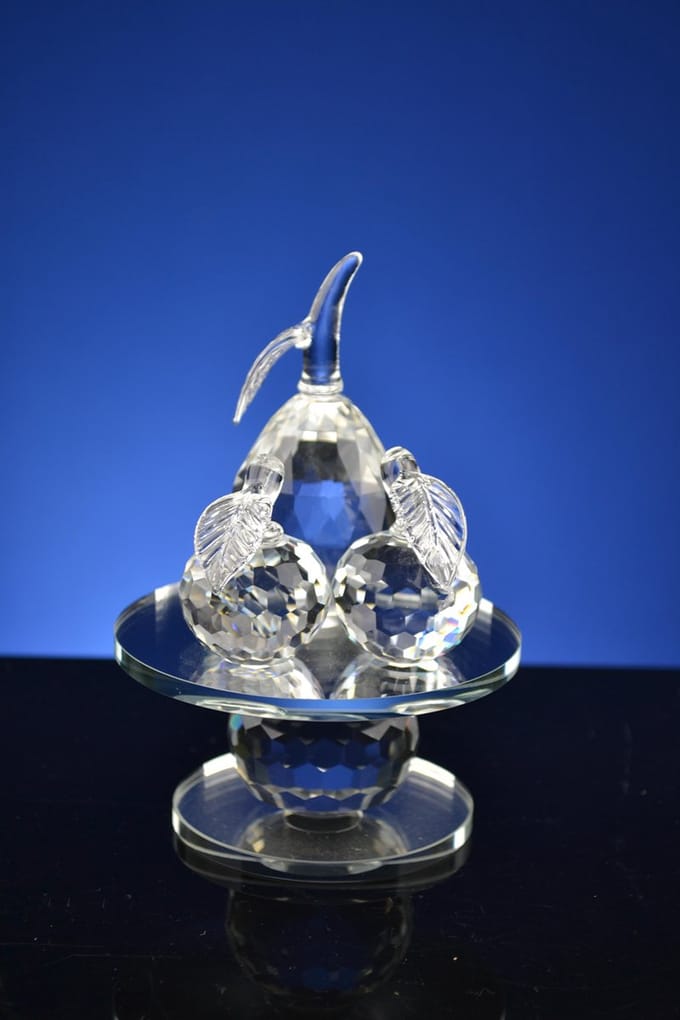 Kristallen Peren Set op Schaal – Luxe Decoratief Ornament