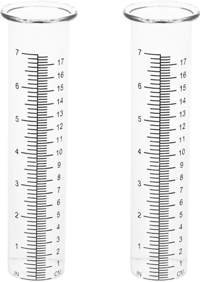 Regenmeter voor Tuin | Glazen Neerslagmeter | 2 Stuks