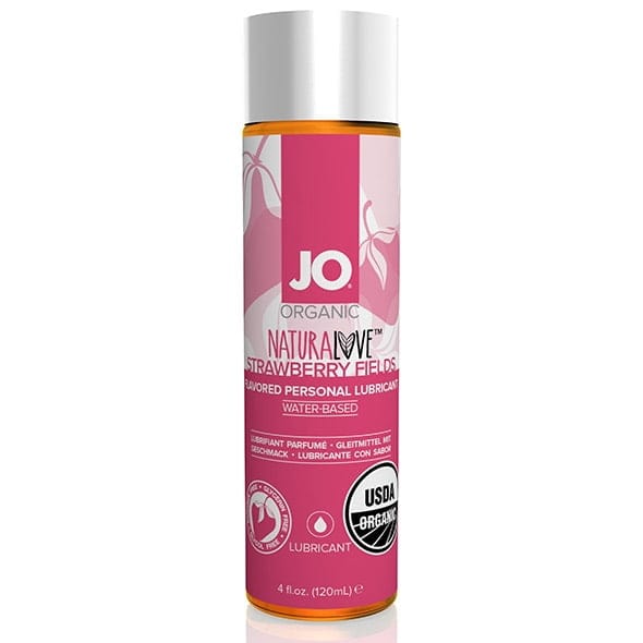 System JO - Organic NaturaLove Glijmiddel Aardbei - 120 ml