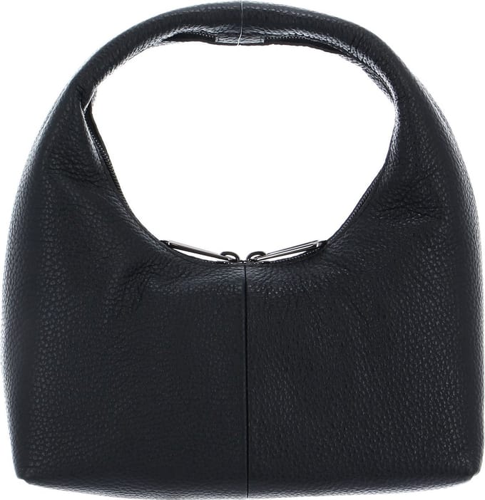MANDARINA DUCK Leren Handtas Mellow Leather Hobo Nero Zwart