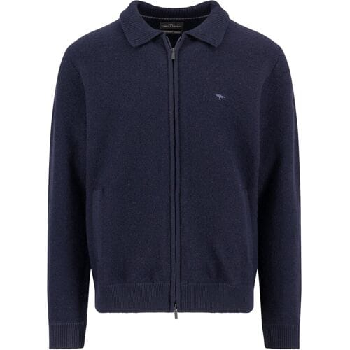 Fynch-Hatton Vest Uni Color Warm Boiled Wool Navy / male