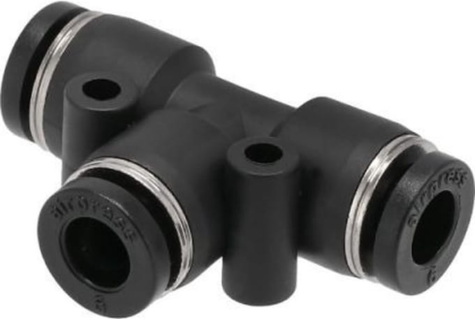 2x T-stuk pneumatische insteekkoppeling - 6 bar - 10mm - Kunststof