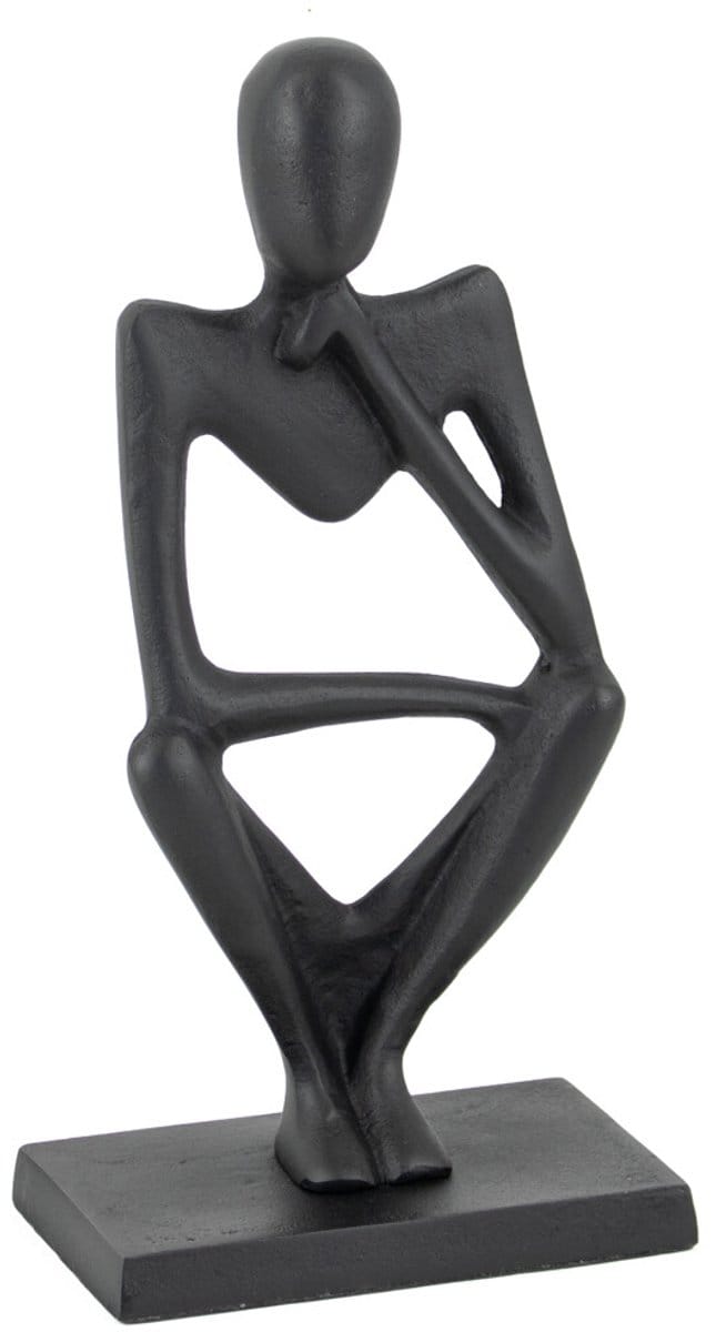 Ornament zittend zwart - HomeBound by KY HomeBound - beeld metaal mens - hoogte 29 cm