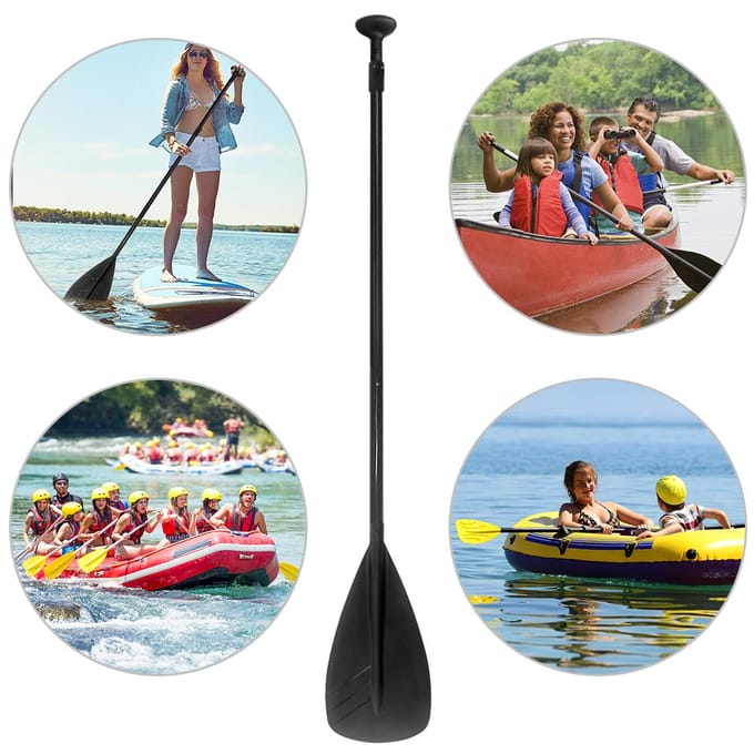 Verstelbare surfplank peddel Aluminium Magnesiumlegering Lichtgewicht SUP peddel Afneembare peddel zwart
