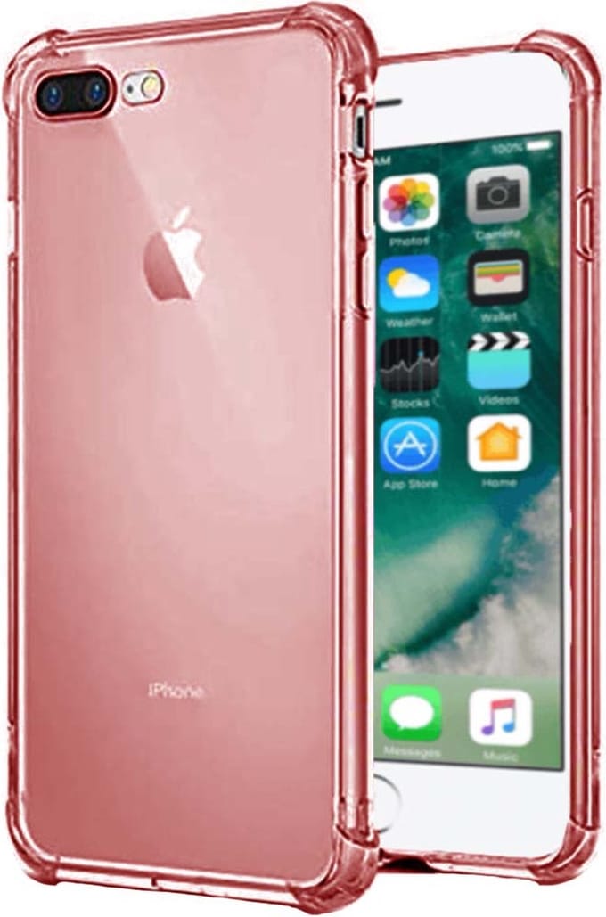 Smartphonica iPhone 7/8 Plus transparant siliconen hoesje - Rood geschikt voor Apple iPhone 7 Plus;Apple iPhone 8 Plus