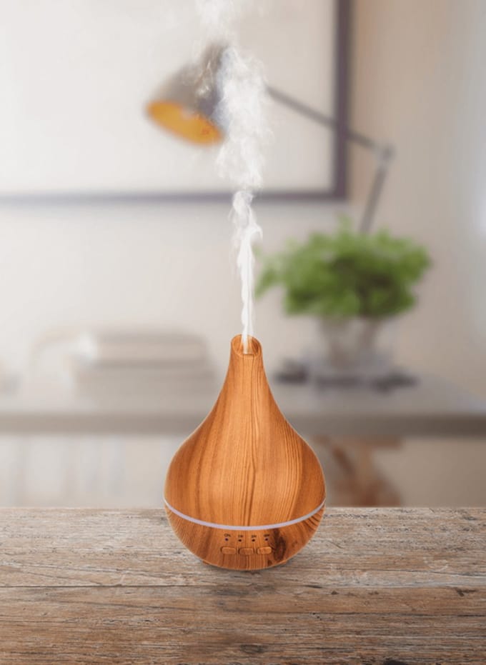 Houten Diffuser Luchtbevochtiger – 120ml – LED – USB – Stil – Aromatherapie