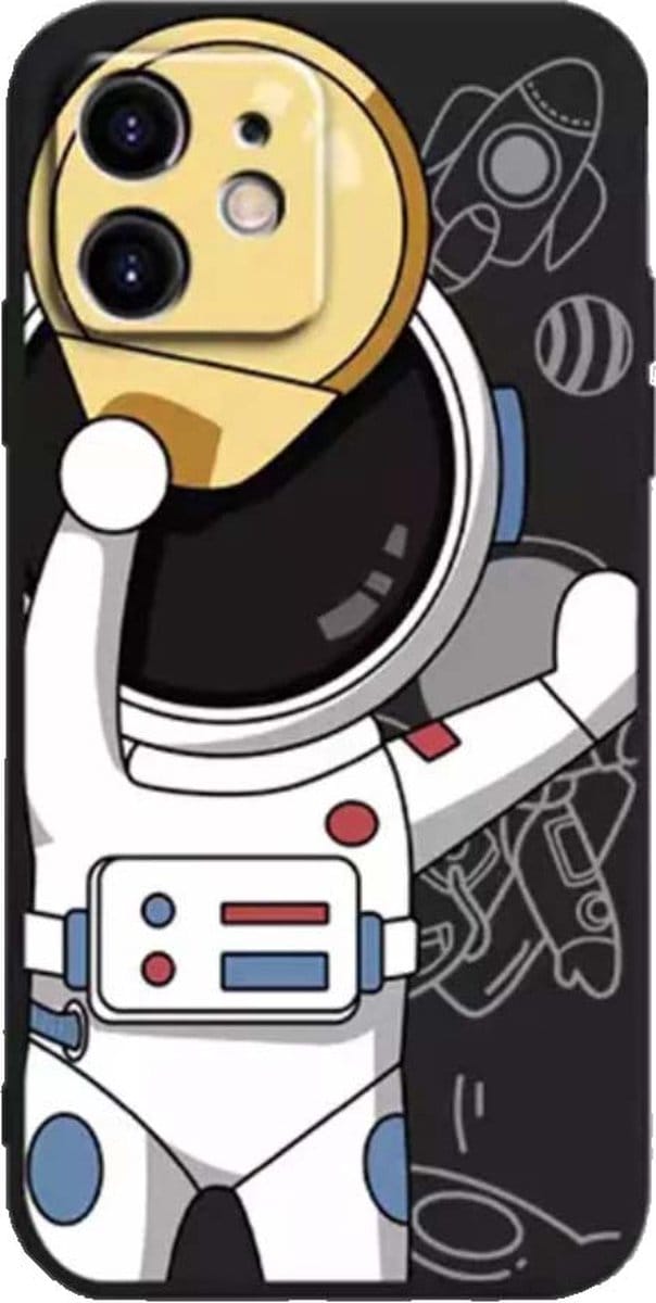 Smartphonica iPhone 12 Mini hoesje TPU met astronaut opdruk - zwart geschikt voor iPhone 12 Mini