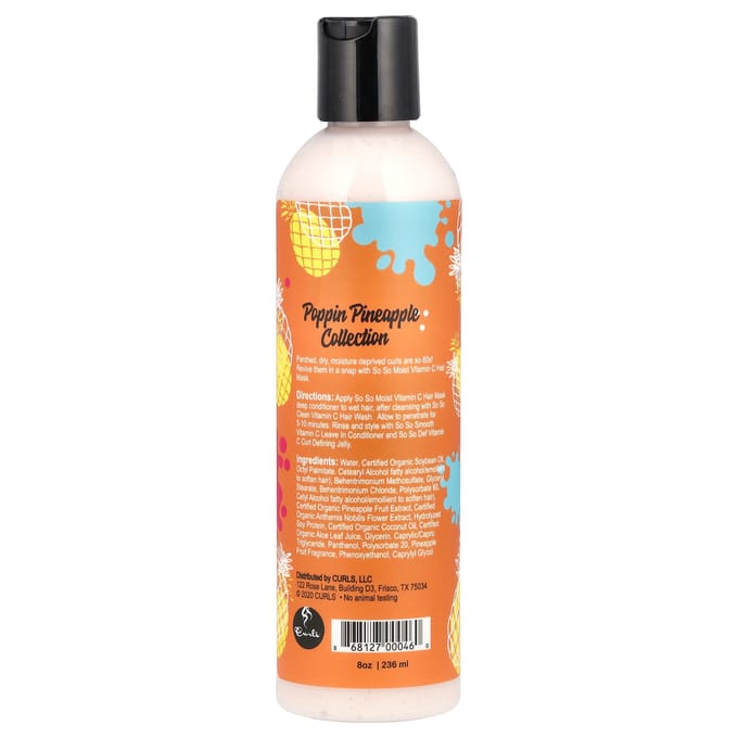 Boucles, Collection Ananas Pétillant, So So Moist, Vitamine C, Masque pour Boucles, 236 ml (8 oz) orange