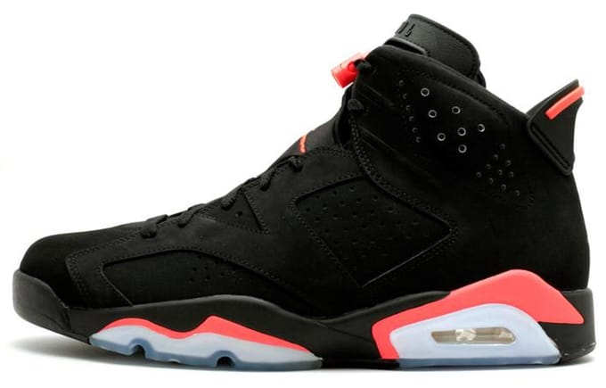 Jordan 6 Retro Infrared Black GS 384665-023 36.5 black