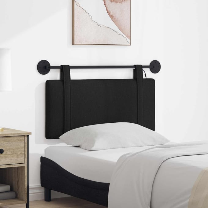 vidaXL - Hangend - hoofdbord - Zwart - Stof