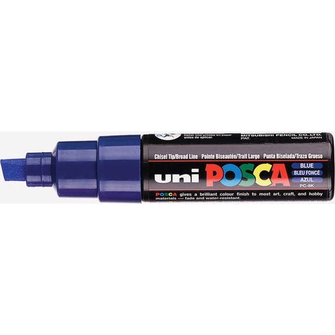 Paintmarker Uni POSCA PC8K breed schuin donkerblauw