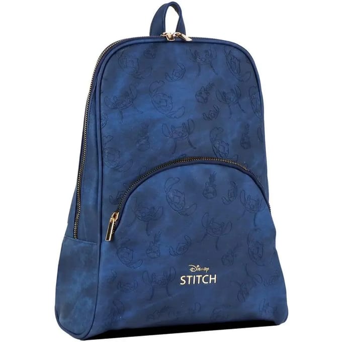 Disney Stitch Pattern Faux Leather Casual Fashion Backpack