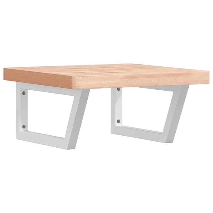 vidaXL - Badkamer - wandschap - staal - en - massief - beukenhout