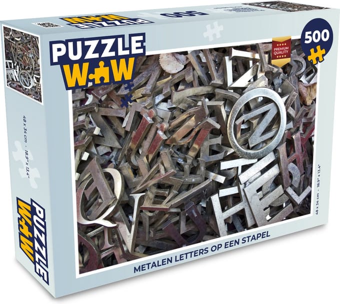Puzzel Metalen letters op een stapel - Legpuzzel - Puzzel 500 stukjes
