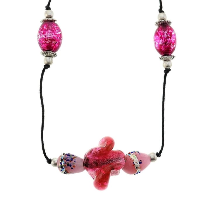 Behave - Lange kralenketting - Vrouwelijke boho look - Roze accenten