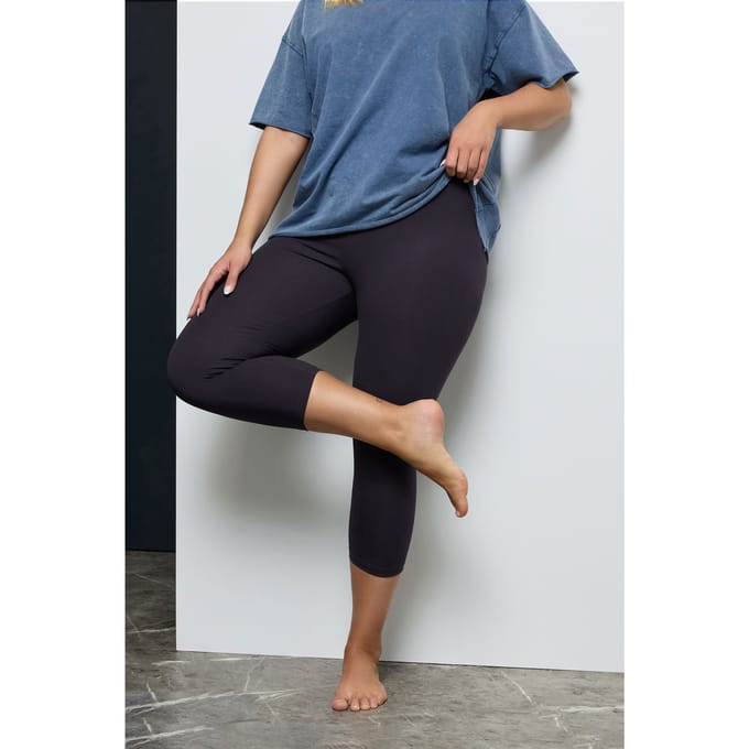 Yours Driekwart Katoenen Legging In Donkerblauwsize 52