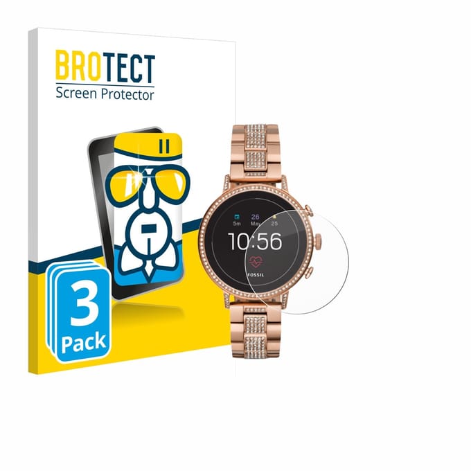 Screenprotector 3 Stuks voor Fossil Q Venture HR (4.Gen) Beschermglas transparant