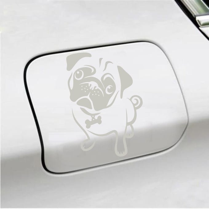 Bumpersticker - Hond - 15 X 10 - Zilver