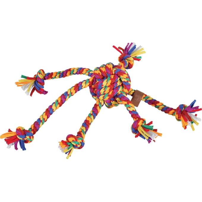 Hondenspeeltje van touw in de vorm van een octopus Zolux Rainbow