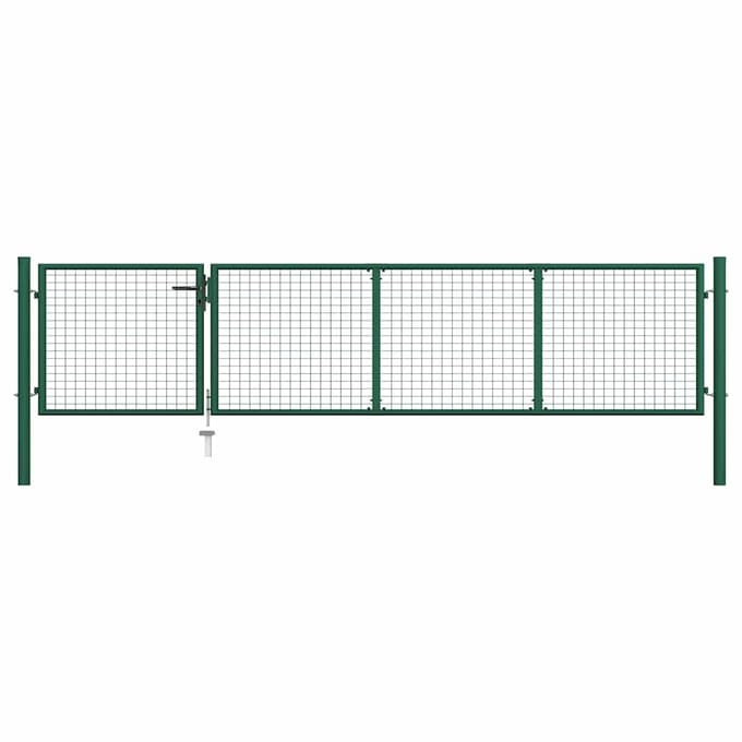 vidaXL Tuinpoort staal 350x75 cm groen