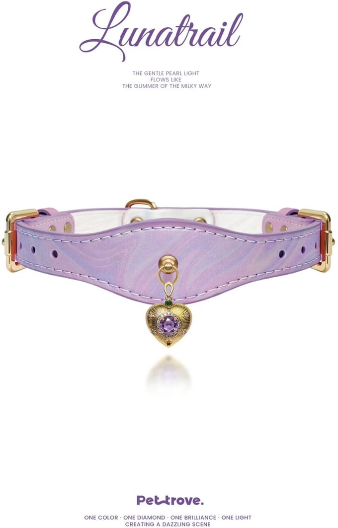 Hondenhalsband Pettrove Laserleer Goud Paars Hart