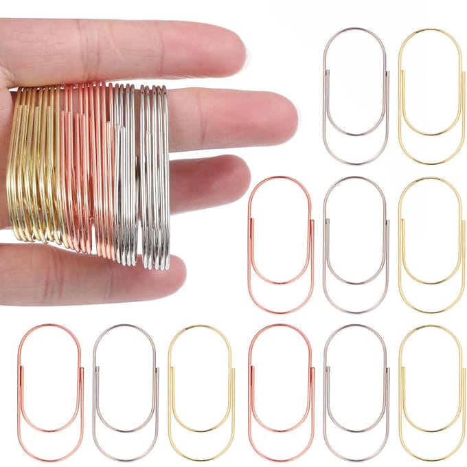 Dailygoods - Set van 30 Gouden Paperclips in Verschillende Kleuren