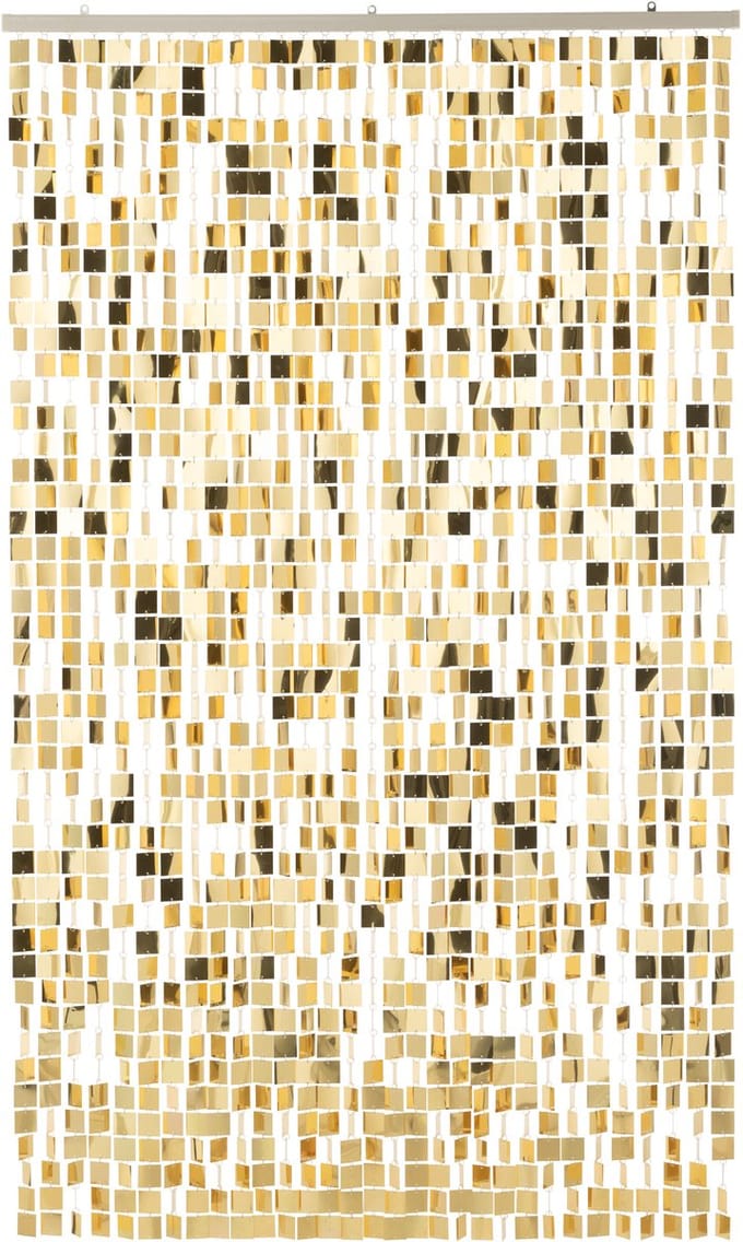 J-Line gordijn Vierkant - kunststof - goud