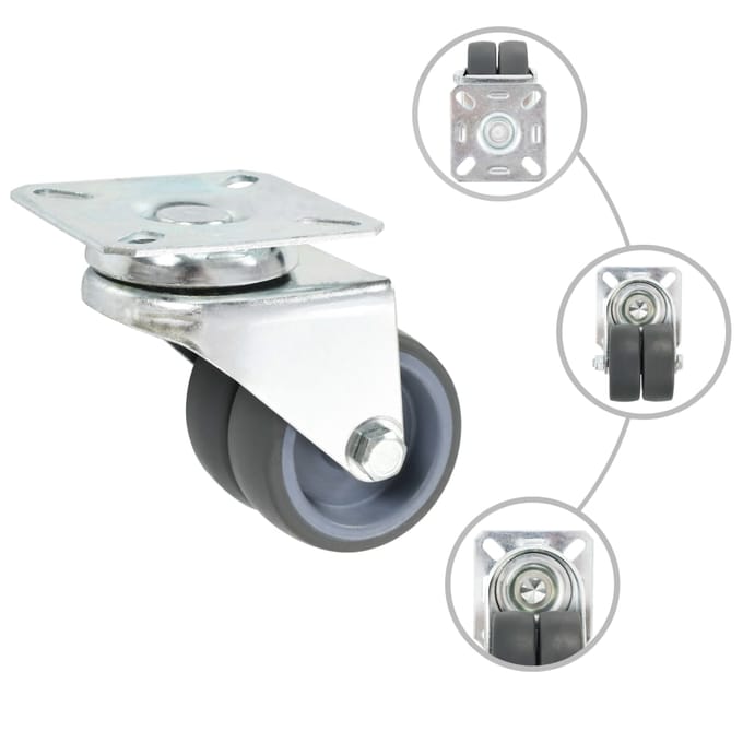 vidaXL - Zwenkwielen - dubbel - 4 - st - 50 - mm