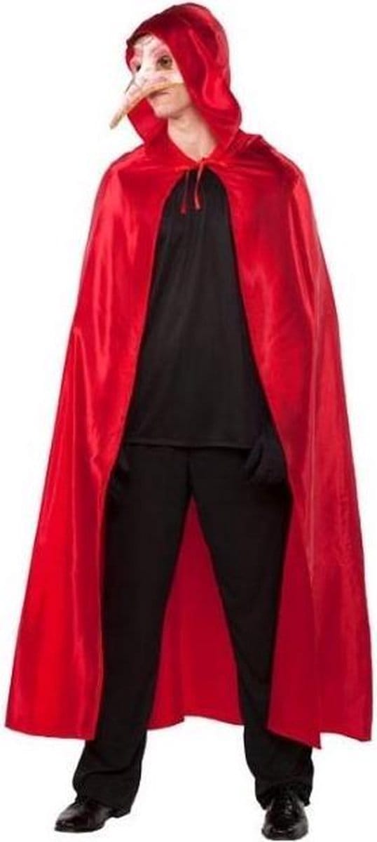 Witbaard Verkleedcape Venetië Polyester Rood Maat M/l