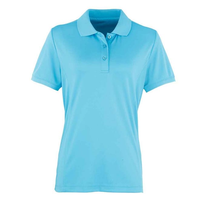Premier Dames/Dames Coolchecker Poloshirt (Turquoise)