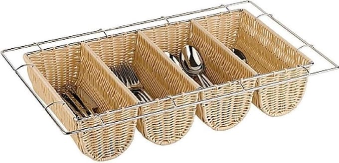 Bestekhouder "buffet", 1/1 gn, wickerlook, beige