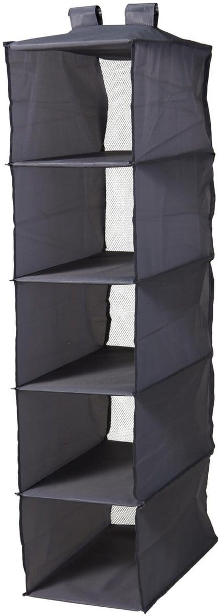 Redcliffs kledingkast organizer - 5 planken - donkergrijs - polyester - opvouwbaar
