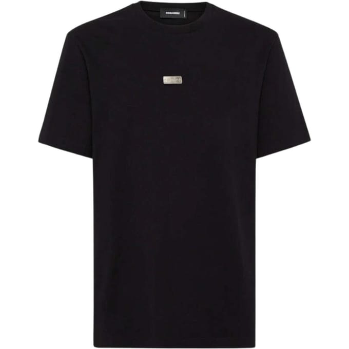 DSquared2 Heren Metaal Logo T-Shirt (Zwart)