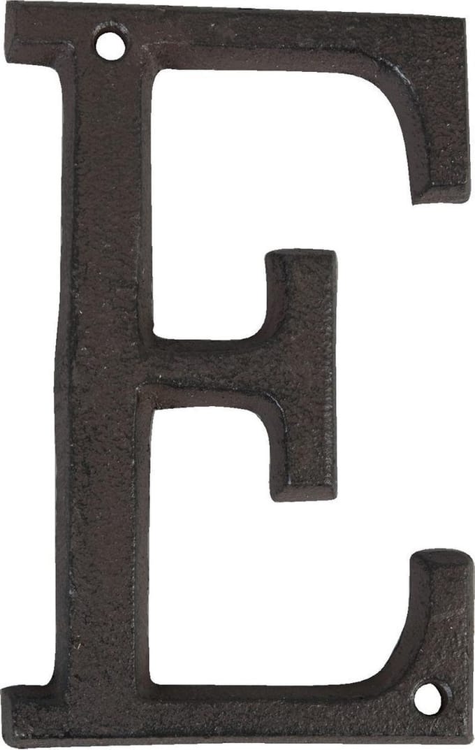 Clayre & Eef IJzeren Letter E 13 cm Bruin IJzer