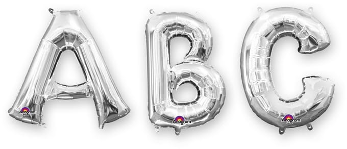 Vegaoo - Zilverkleurige aluminium letter ballon 32cm