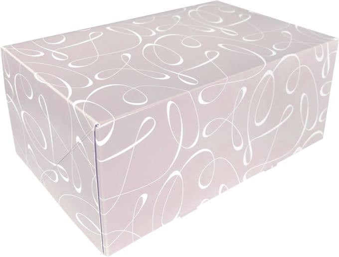 Gebaksdoos | Swirl | karton | 21x14x9cm | zonder venster | 100 stuks