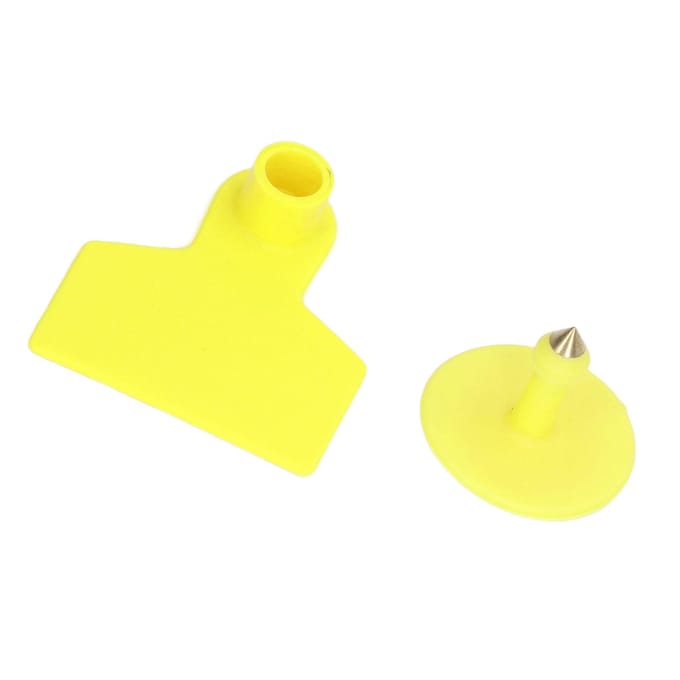 100 Sets Vee Oormerken Geel Sterk Plastic Gemakkelijk te Gebruiken Blanco Vee Oormerken voor Koe Schaap yellow