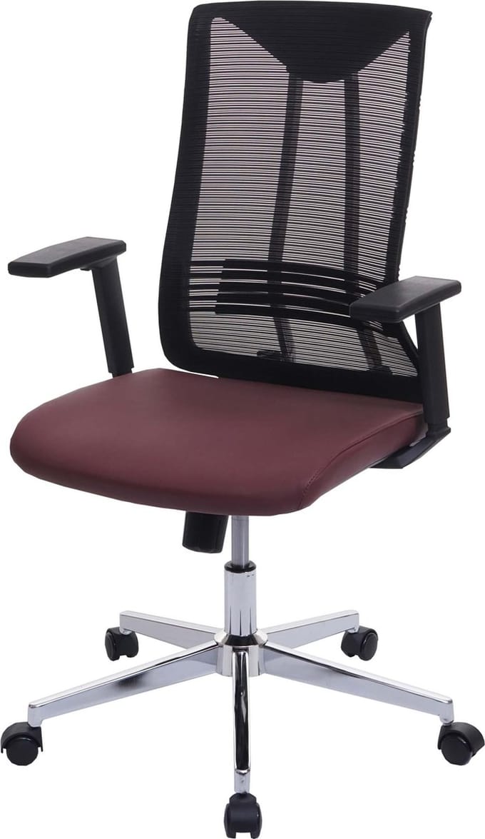 Bureaustoel MCW-J53, bureaustoel ergonomisch kunstleder ~ bordeaux-rood