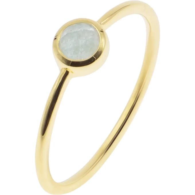 Gouden plaat ring met aquamarijn voor vrouwen Sloya Gemia