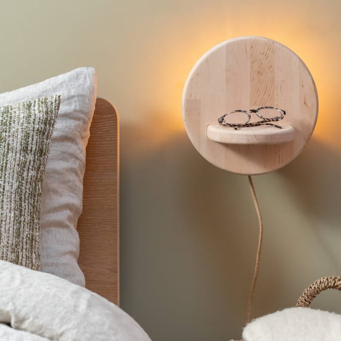 GOOD&MOJO Wandlamp Corsica - Beige - Ø18x25cm - Binnen Modern