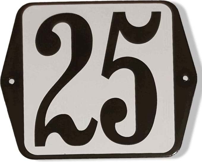 Huisnummer standaard nummer 25