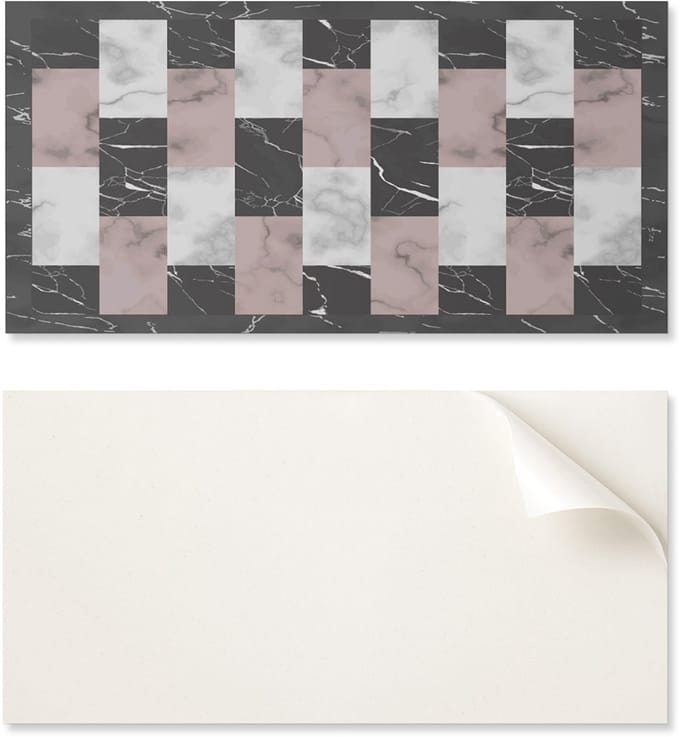 Set zelfklevende vinyltegels met marmerpatroon, 10x40x20 cm